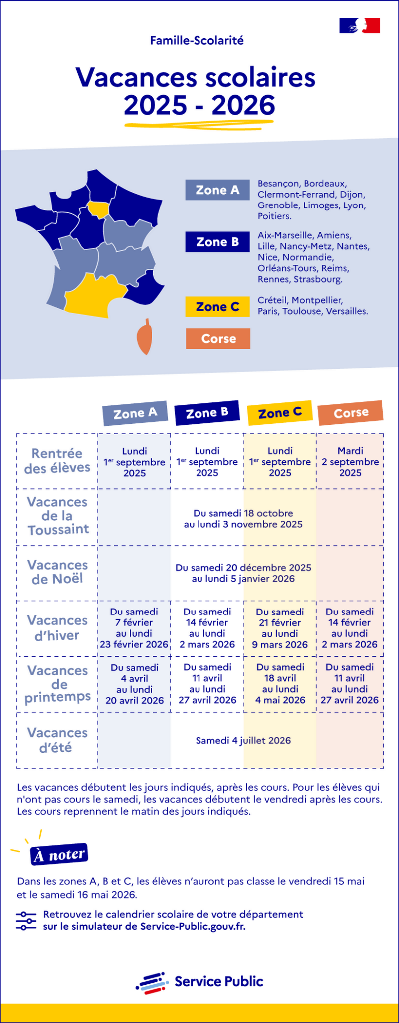 Vacances scolaires 2027 Zone C